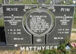 MATTHYSER Hentie 1946-1996 & Petro 1949-2008