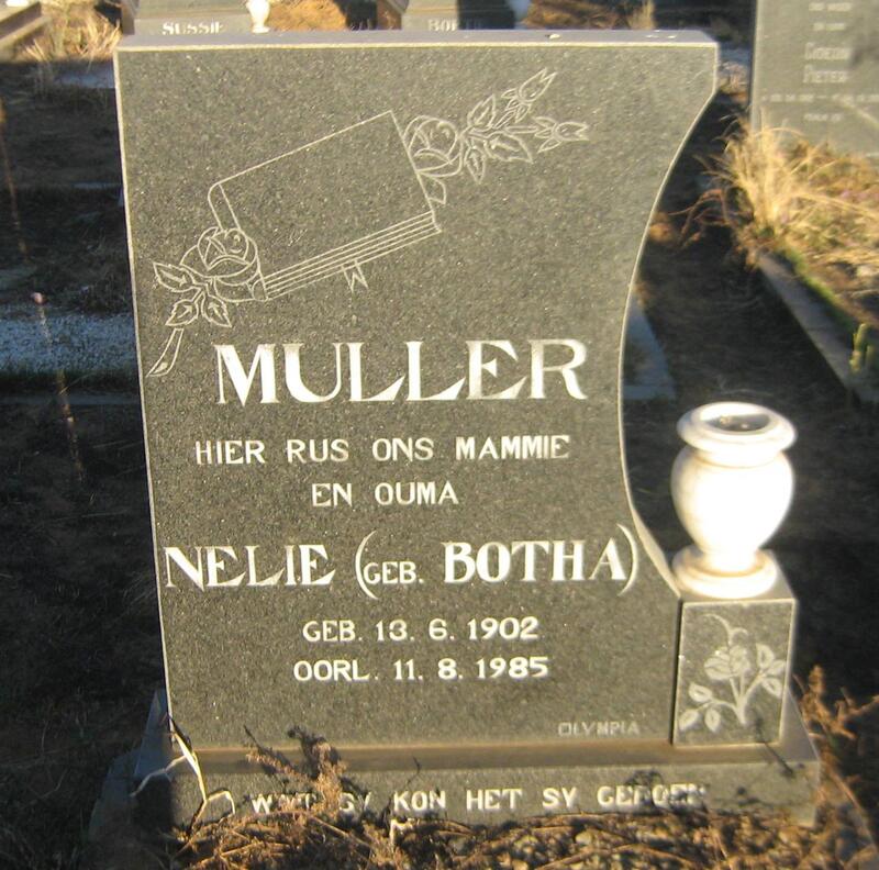MULLER Nelie nee BOTHA 1902-1985