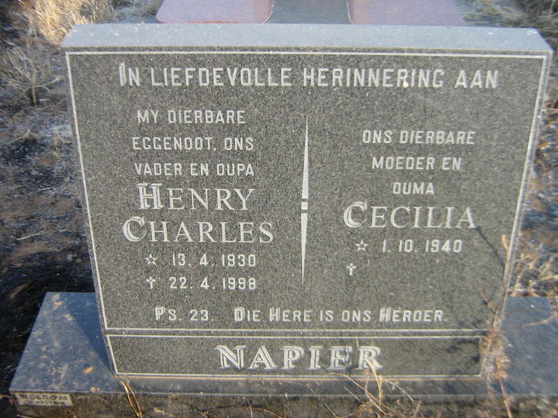 NAPIER Henry Charles 1930-1998 & Cecilia 1940-