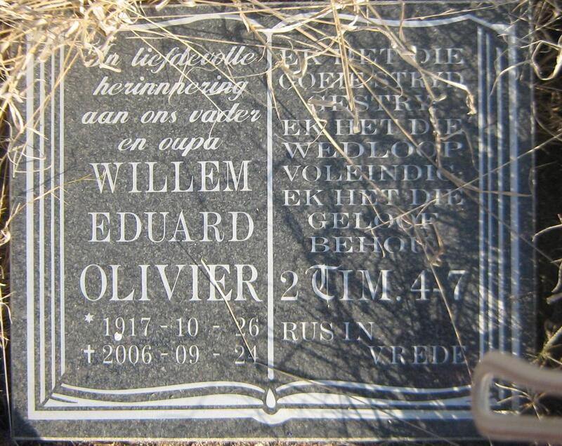 OLIVIER Willem Eduard 1917-2006