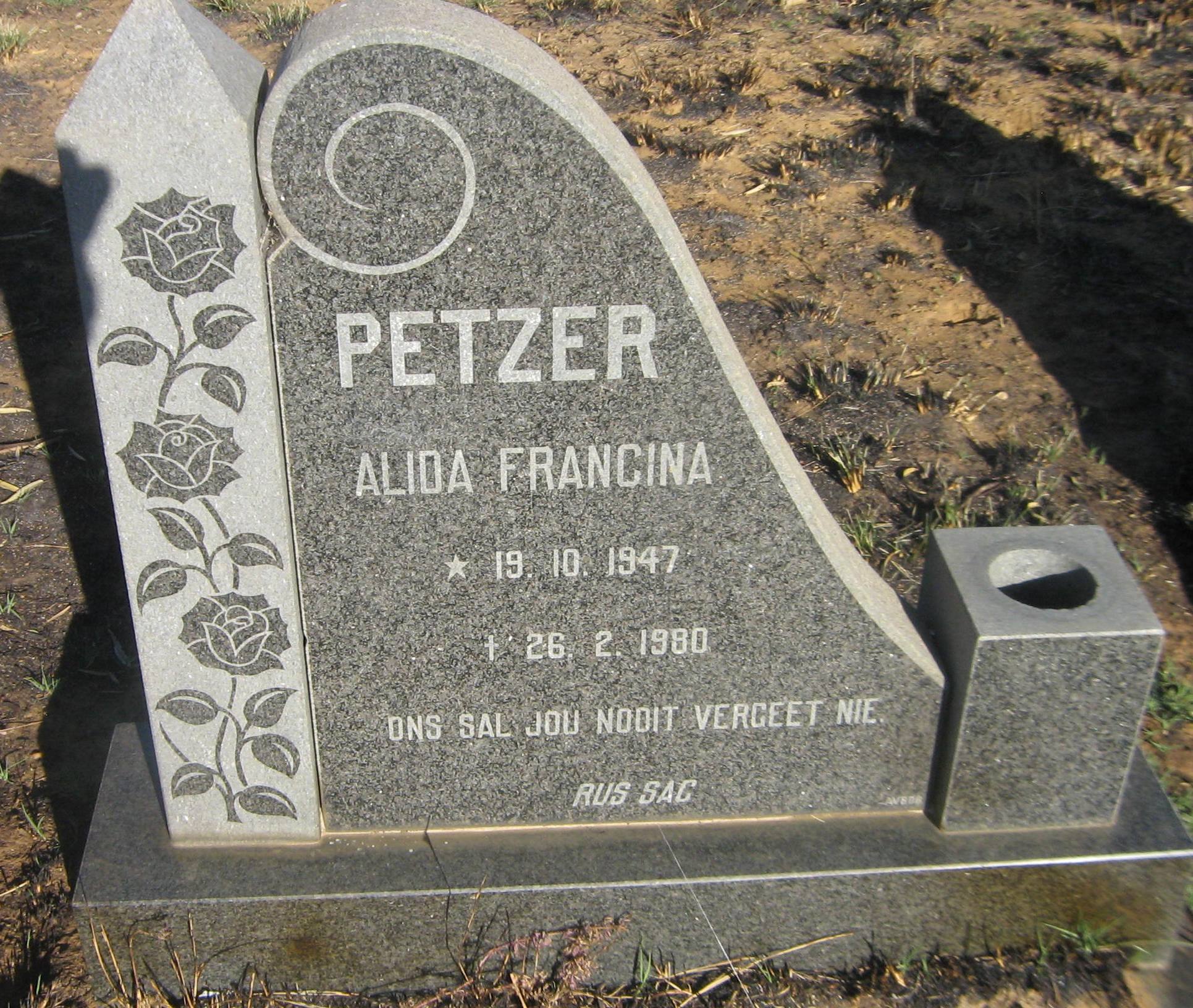 PETZER Alida Francina 1947-1980