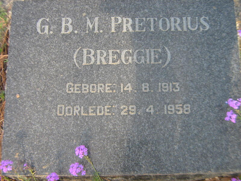 PRETORIUS G.B.M. 1913-1958