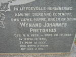 PRETORIUS Wynand Johannes 1926-1956