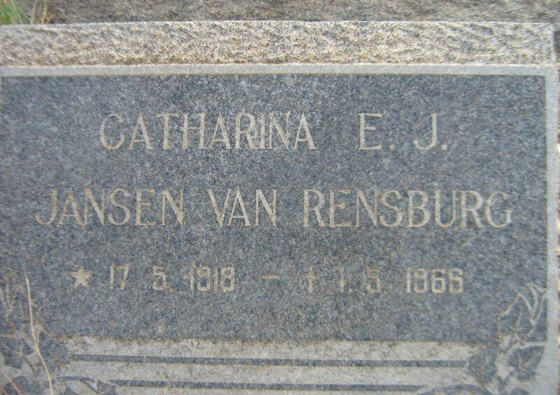 RENSBURG Catharina E.J., Jansen van 1918-196?