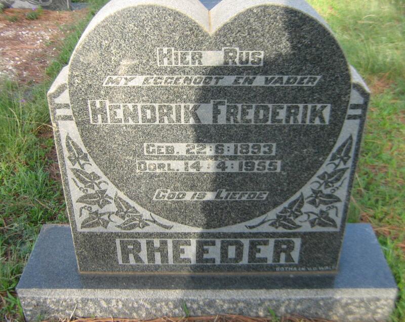 RHEEDER Hendrik Frederik 1893-1955