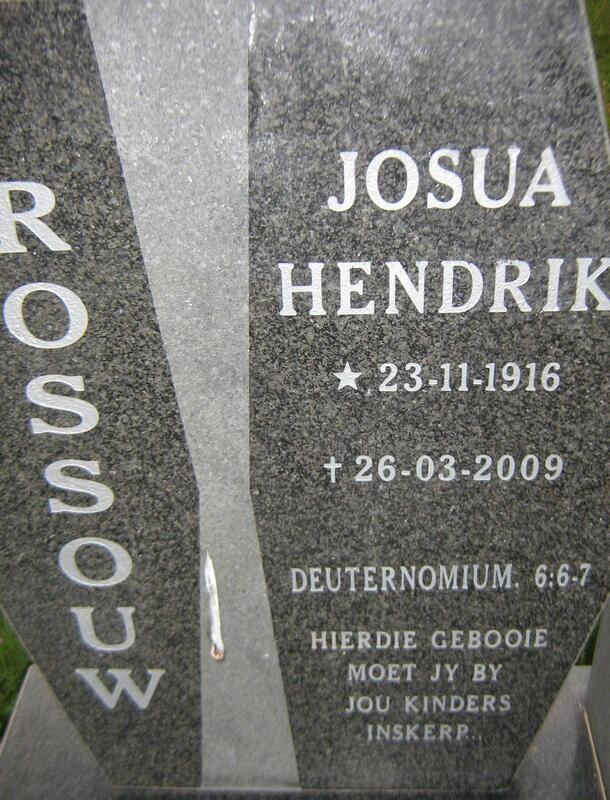 ROSSOUW Josua Hendrik 1916-2009