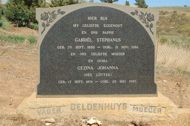 GELDENHUYS Gabriel Stephanus 1888-1961 & Gezina Johanna LOTTER 1891-1987