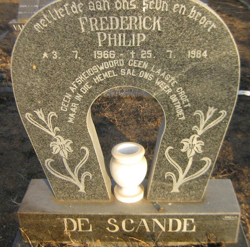 SCANDE Frederick Philip, de 1966-1984