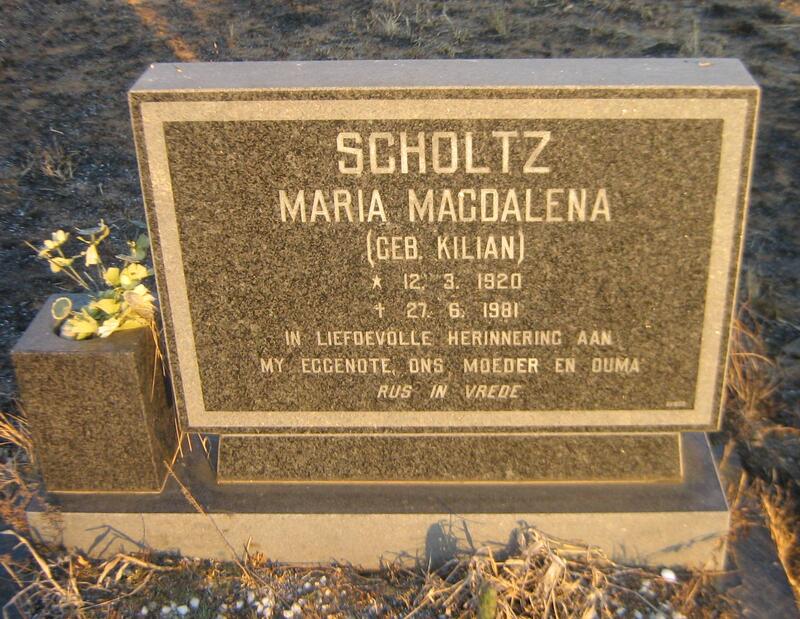 SCHOLTZ Maria Magdalena nee KILIAN 1920-1981