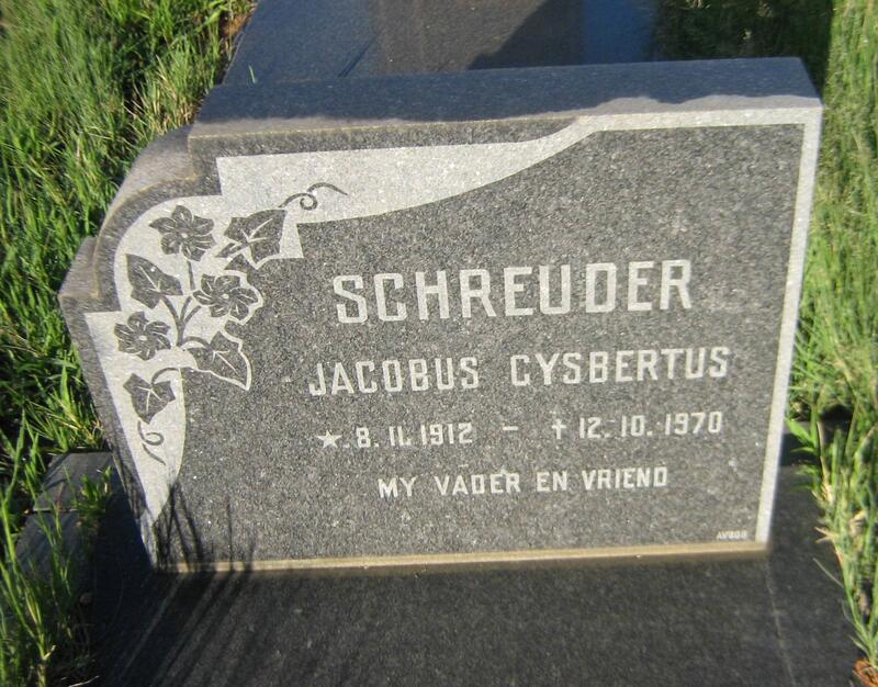 SCHREUDER Jacobys Gysbertus 1912-1970