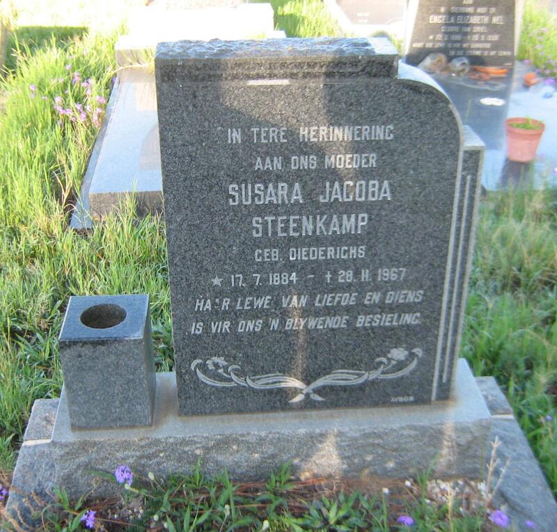 STEENKAMP Susara Jacoba nee DIEDERICHS 1884-1967