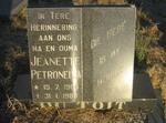 TOIT Jeanette Petronella, du 1908-1988