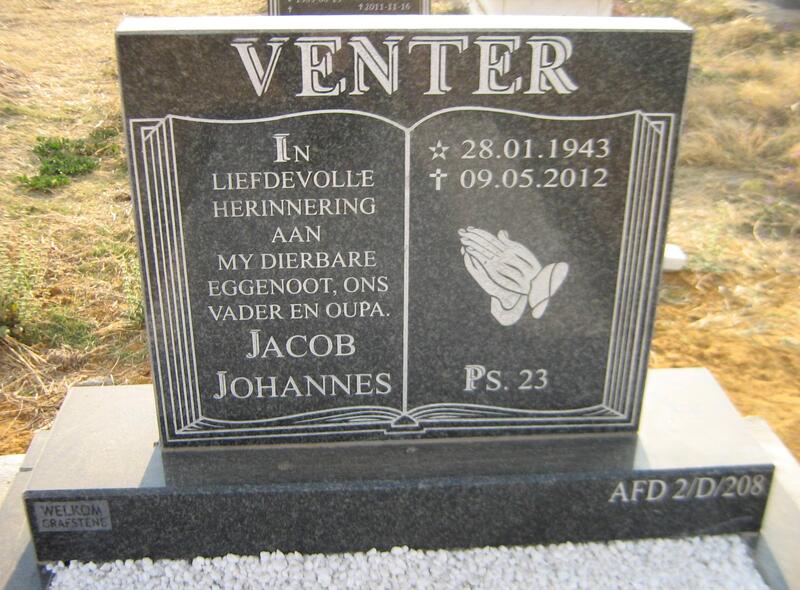 VENTER Jacob Johannes 1943-2012