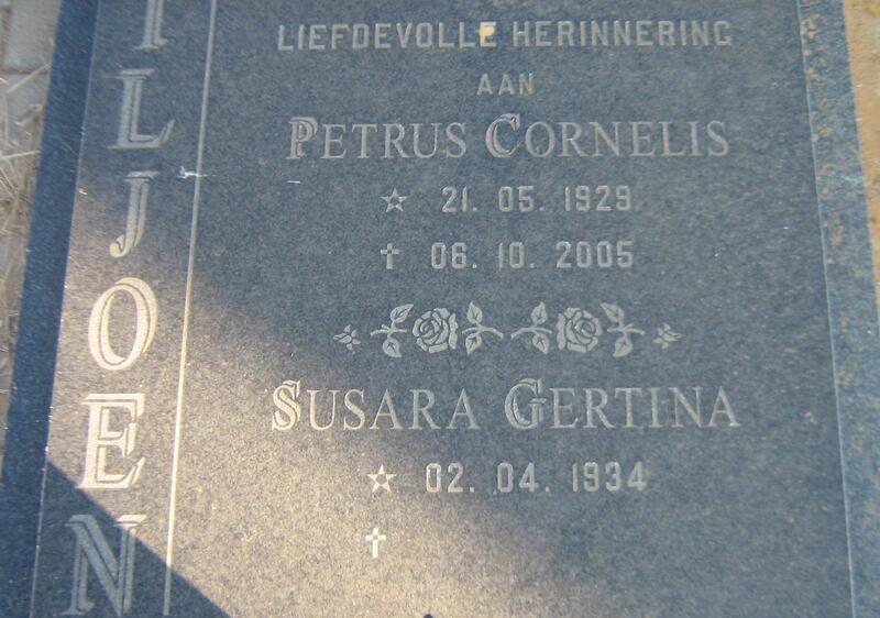 VILJOEN Petrus Cornelis 1929-2005 & Susara Gertina 1934-