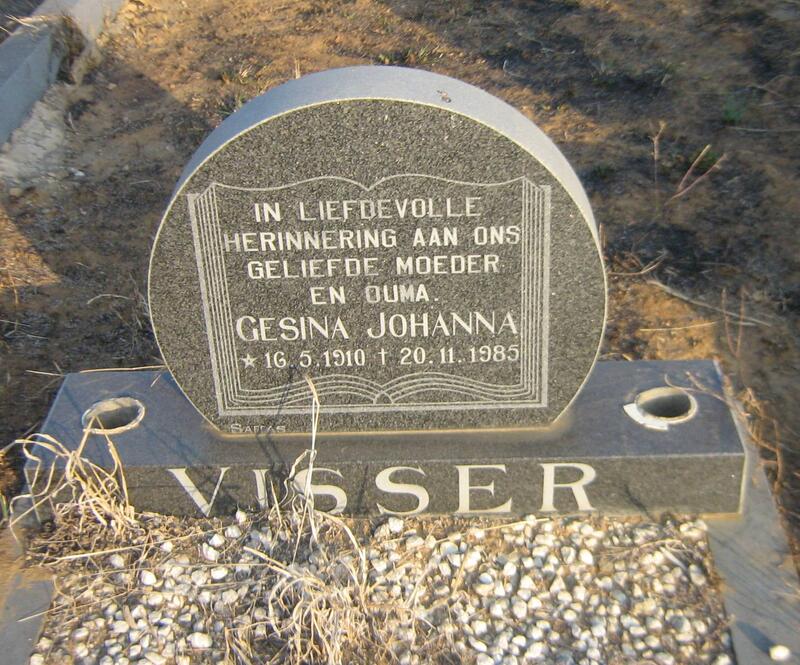 VISSER Gesina Johanna 1910-1985