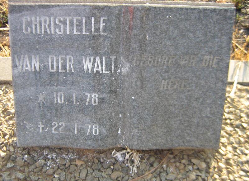 WALT Christelle, van der 1978-1978