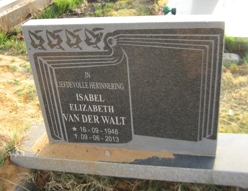 WALT Isabel Elizabeth, van der 1948-2013