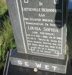 WET Louisa Sophia, de nee PRETORIUS 1931-2010