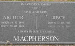 MACPHERSON Arthur 1893-1943 & Joyce 1911-1993
