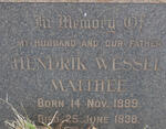 MATTHEE Hendrik Wessel 1889-1938