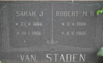 STADEN Robert M.R., van 1909-1966 & Sarah J. 1900-1966