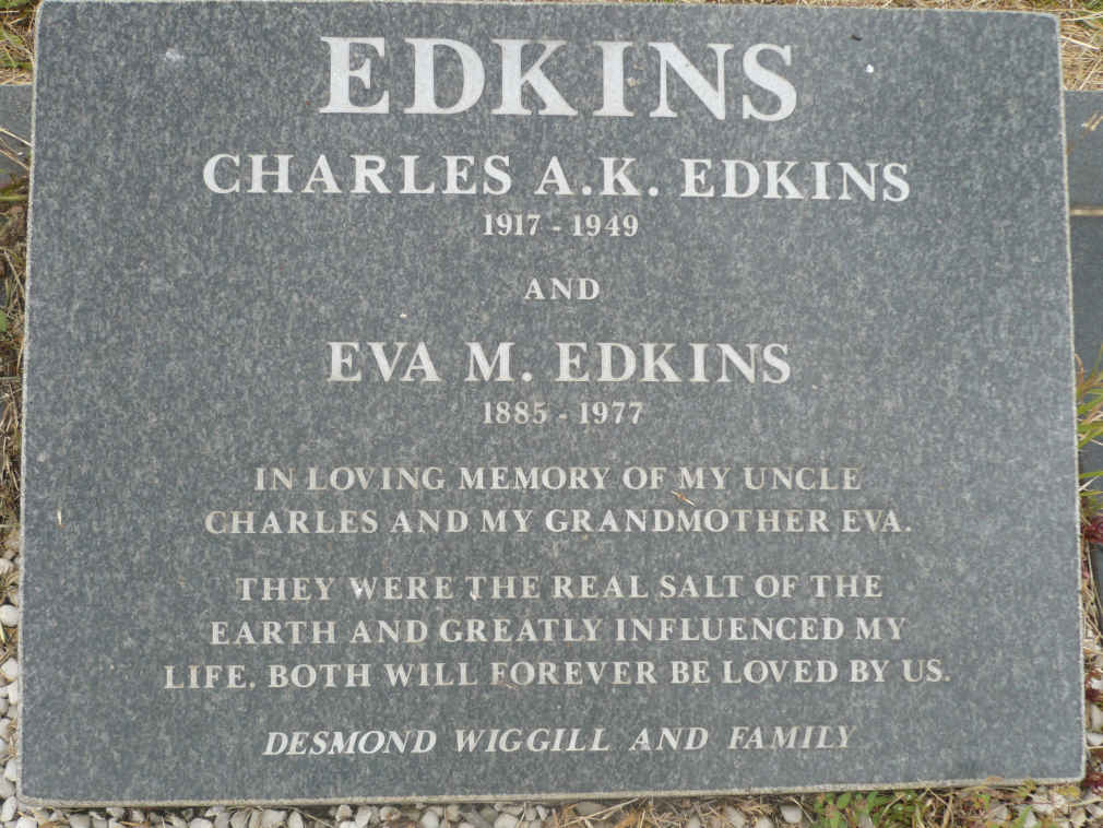 EDKINS Eva M. 1885-1977 :: EDKINS Charles A.K. 1917-1949