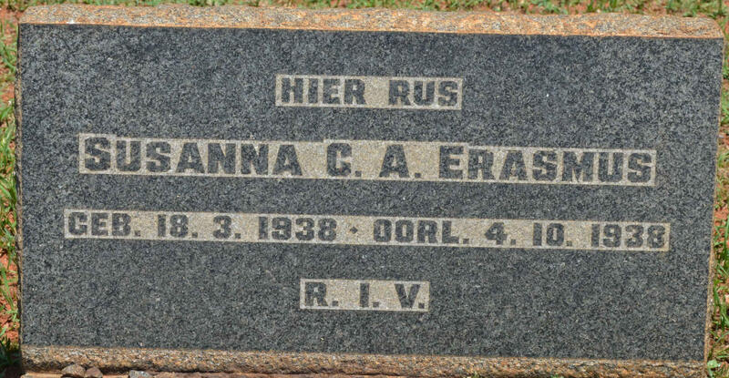 ERASMUS Susanna C.A. 1938-1938