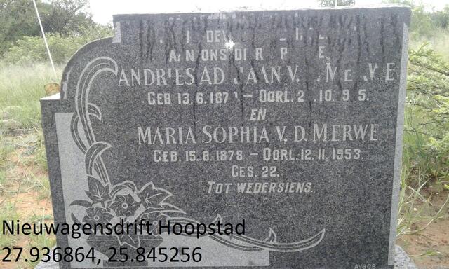 MERWE Andries Adriaan, van der 1870-1955 & Maria Sophia SAAIMAN 1878-1953