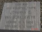 SCHALKWYK Johanna G., van 1906-1987