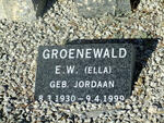 GROENEWALD E.W. nee JORDAAN 1930-1999