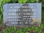SAMUELS Ronald D. 1934-2004 & Jennifer 1938-1999