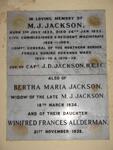 JACKSON M.J. 1839-1923 & Bertha Maria -1934 :: ALLDERMAN Winifred Frances  -1938