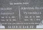 RHEEDER Hendrik Johannes 1881-1961 & Johanna Helena Petronella 1892-1970