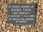 FACER Rachel nee SHIRLEY 1917-2006