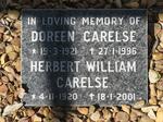 CARELSE Herbert William 1920-2001 & Doreen 1921-1996