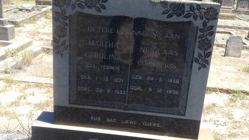 ? Nicolaas Cornelius 1859-1936 & Martha Cerolina  nee TESNER 1871-1953