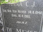 MEYER Johannes Petrus, de 1943-1965 & Anna C.J. VAN DEN HEEVER 1948-1965