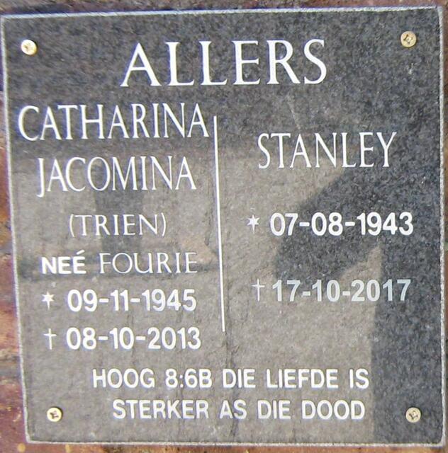 ALLERS Stanley 1943-2017 & Catharina Jacoba FOURIE 1945-2013