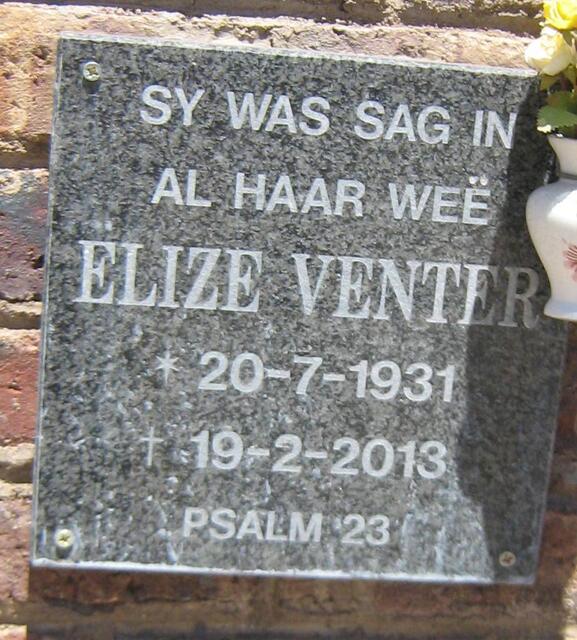 VENTER Elize 1931-2013