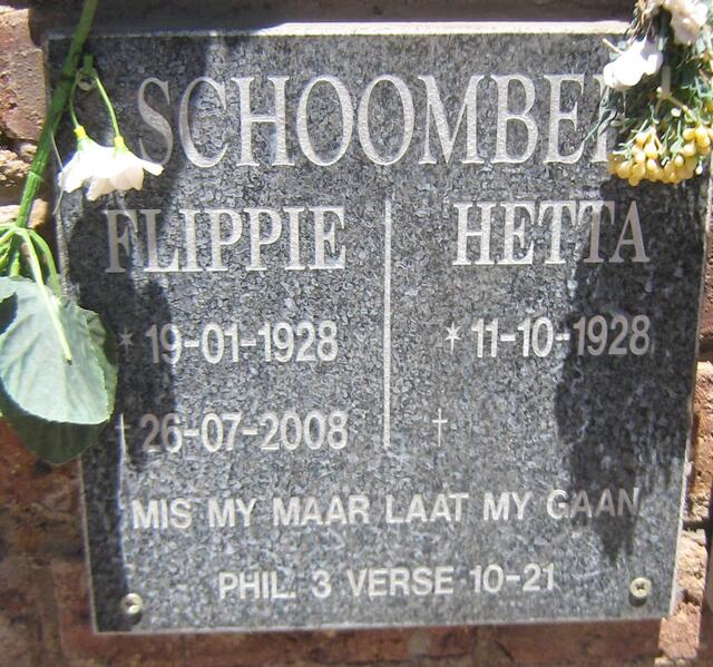 SCHOOMBEE Flippie 1928-2008 & Hetta 1928 -