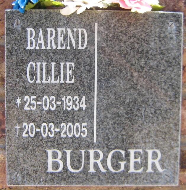 BURGER Barend Cillie 1934-2005