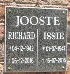 JOOSTE Richard 1942-2016 & Issie 1947-2016