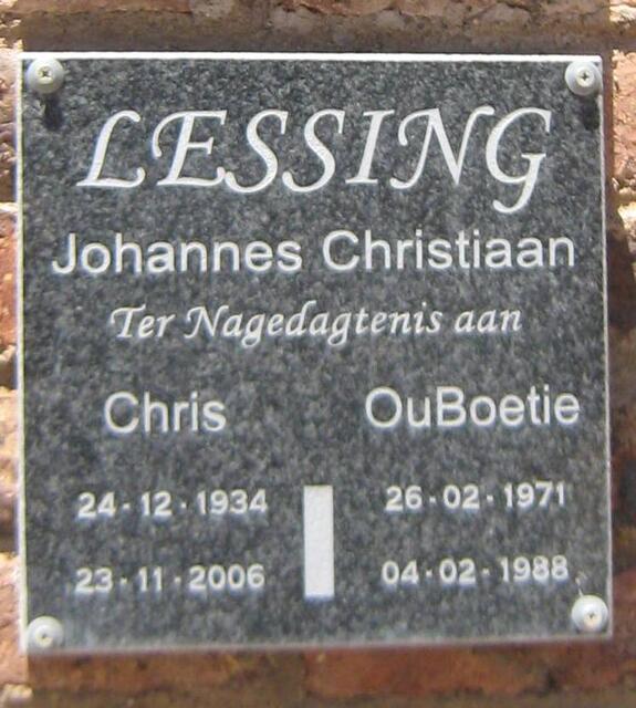 LESSING Johannes Christiaan 1934-2006 :: LESSING Johannes Christiaan 1971-1988