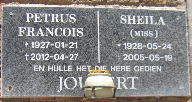 JOUBERT Petrus Francois 1927-2012 & Sheila 1928-2005