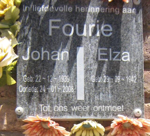 FOURIE Johan 1939-2008 & Elza 1942-