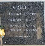 GREEFF Lorenzo Dreyer 1929-2017 & Anna Susanna 1934-2010