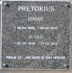 PRETORIUS Danie 1929-2012 & Marie 1929-2016