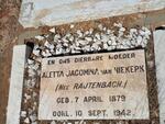 NIEKERK Aletta Jacomina, van nee RAUTENBACH 1879-1942