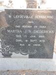DIEDERICKS Martha J.S. 1888-1970