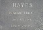 HAYES Hendrik Lucas 1931-1995
